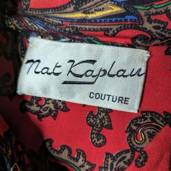 Vintage Red and Black Paisley Midi Dress - Picture 5 of 5